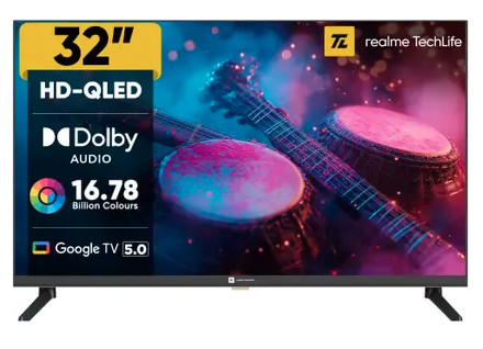 Realme TechLife 80 cm (32 inch) QLED HD Ready Smart Google TV 2025 Edition